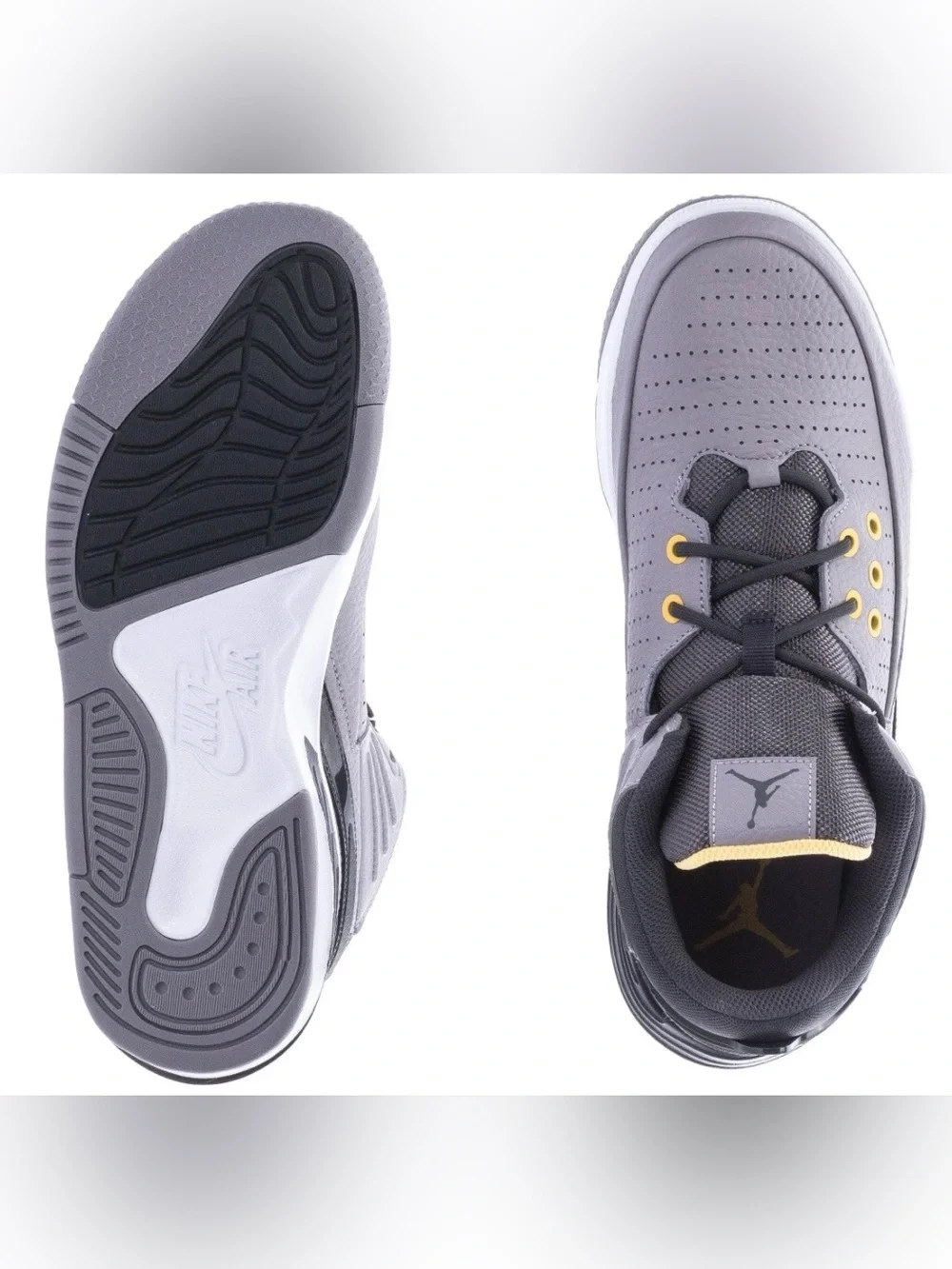 Jordan Men's Gray, Black & Gold Low-Top Sneakers